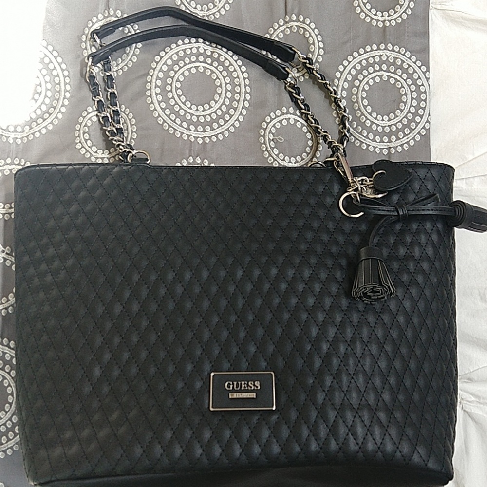 Like new large Guess black tote